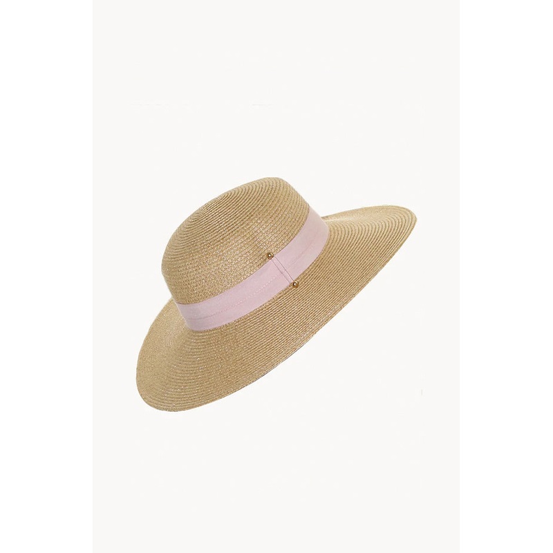 Blush Ribbon Wide Brim Hat