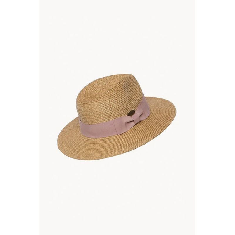 Girls Blush Ribbon Panama Hat