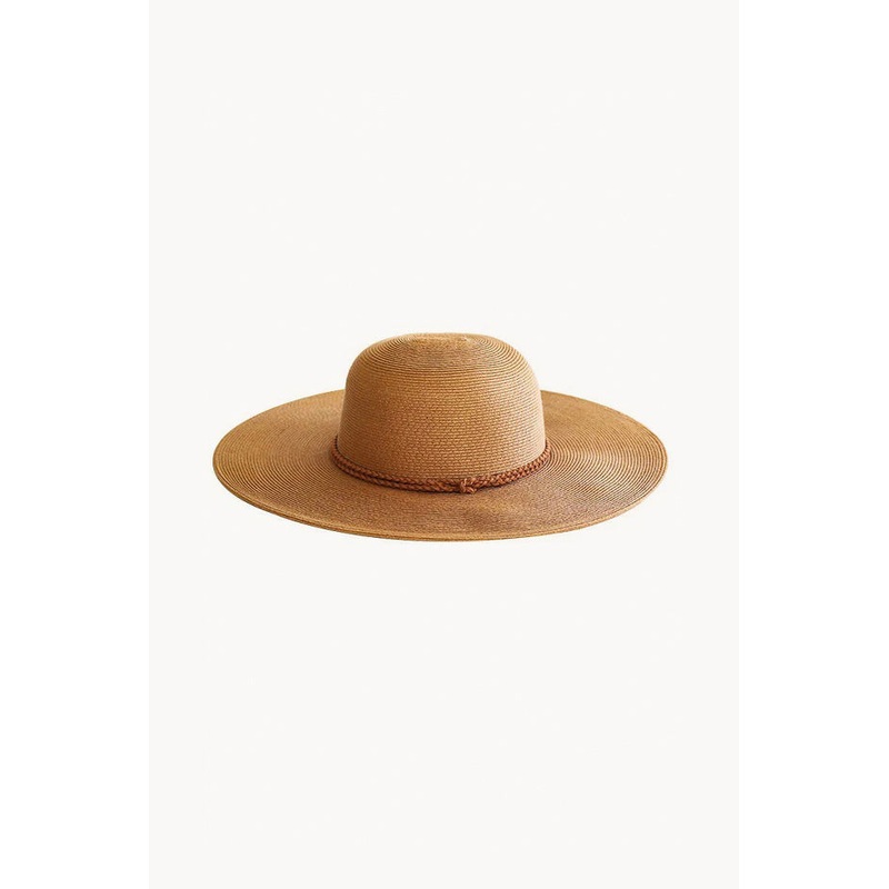 Knot Trim Packable Wide Brim Hat