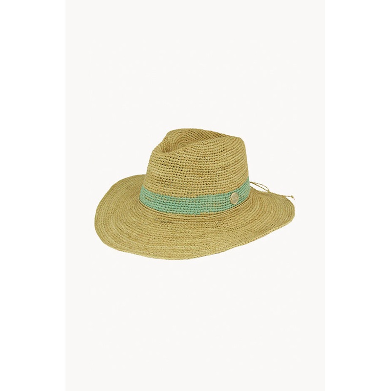 Raffia Mint Band Panama Hat