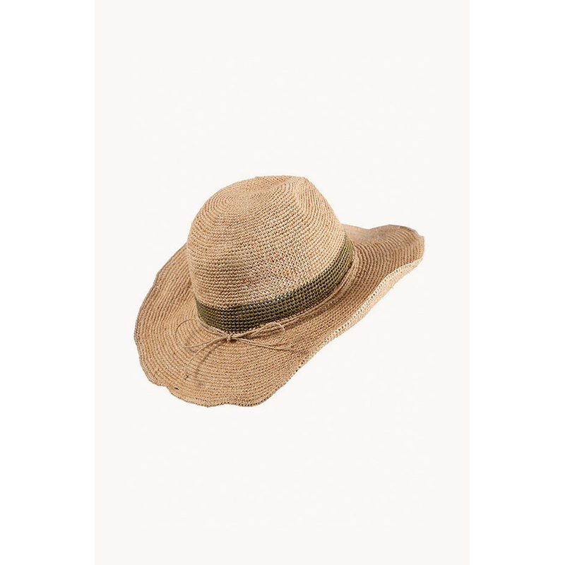 Raffia Olive Band Cowboy Hat