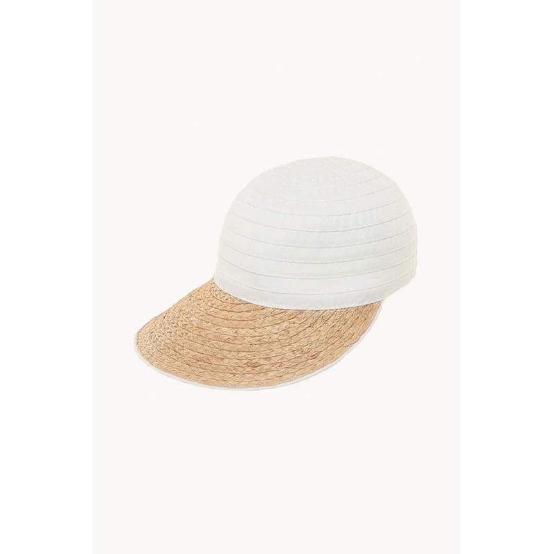 Ribbon Raffia Visor Cap
