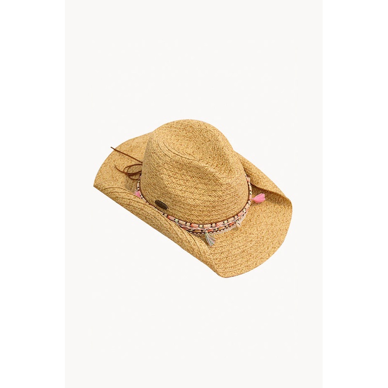 Shell And Tassel Trim Cowboy Hat