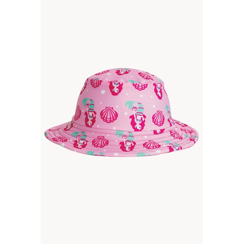 Toddler Girls Mermaid Wide Brim Swim Hat 3-6 Years