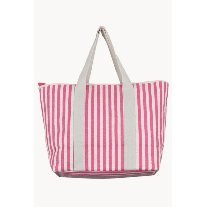 Stripe Canvas Handle Large Bag