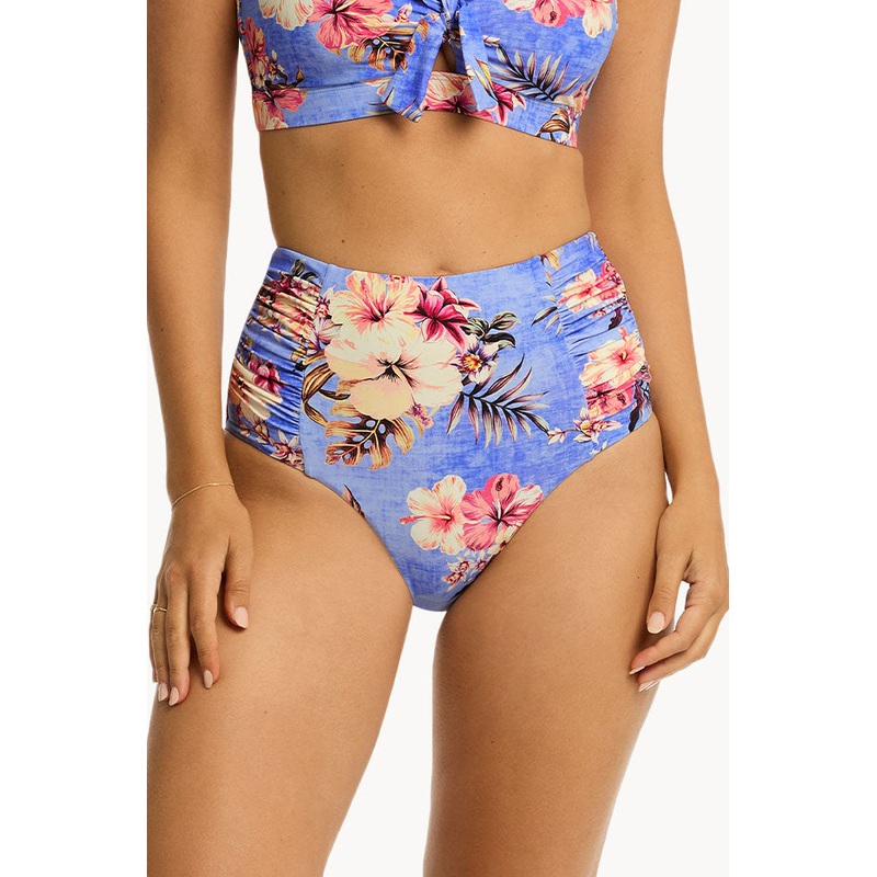 Blue Hawaii Gathered High Waist Pant
