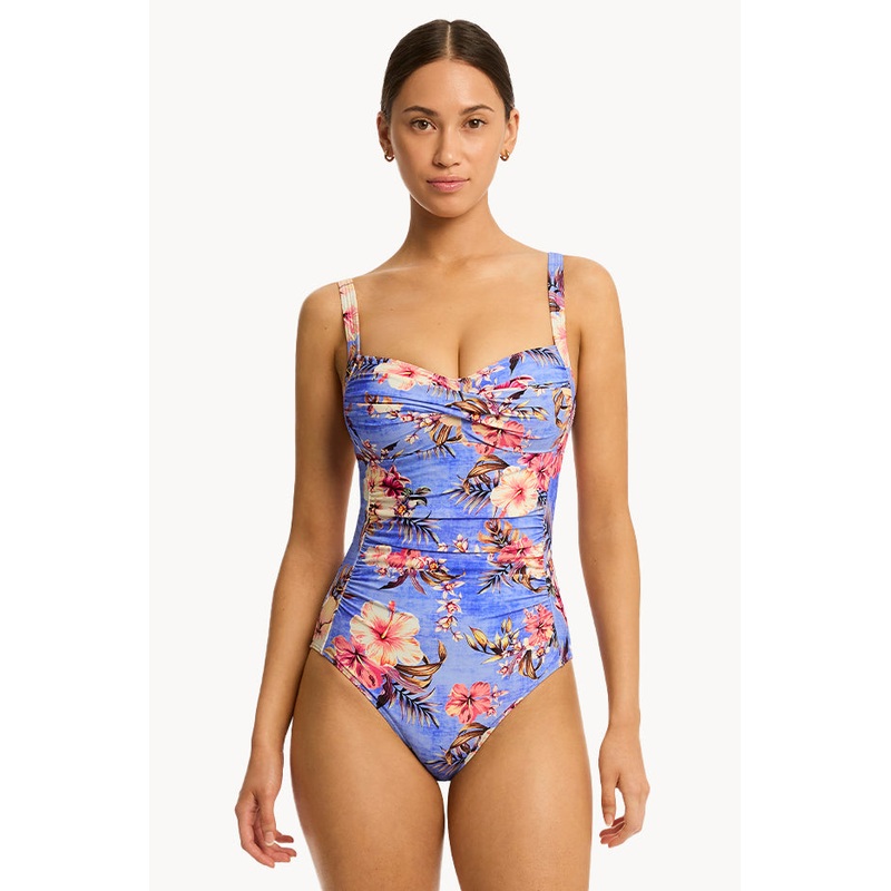 Blue Hawaii Twist Front One Piece