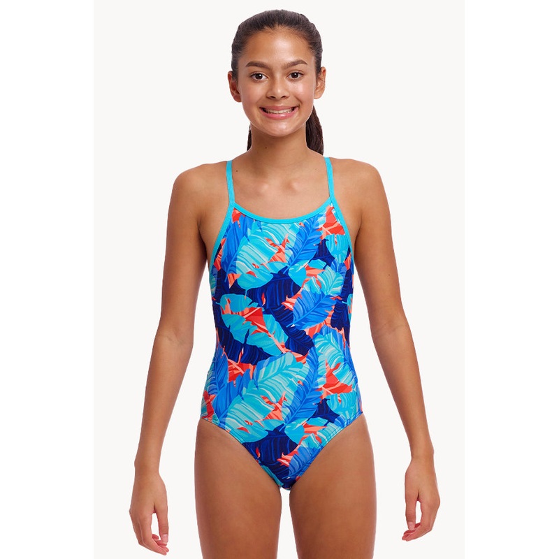 Girls Lotsa Leaves Diamond Back One Piece