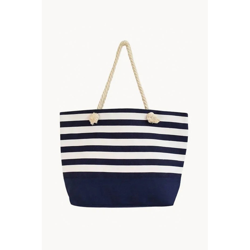 Navy Splice Wide Stripe Bag