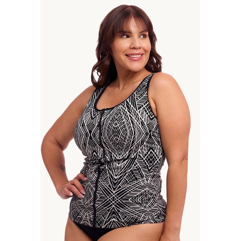 Space Signals DD/E Cup Zip Tankini Separate