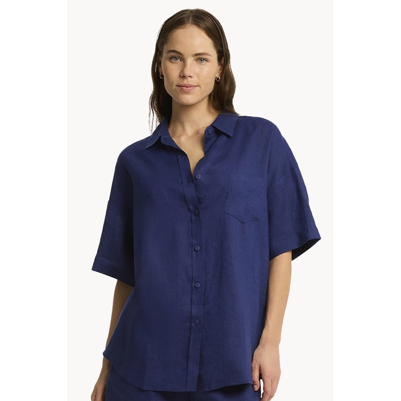 Tidal Linen Aloha Shirt