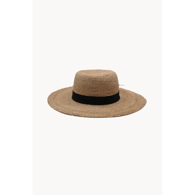 Mya Black Bow Boater Hat