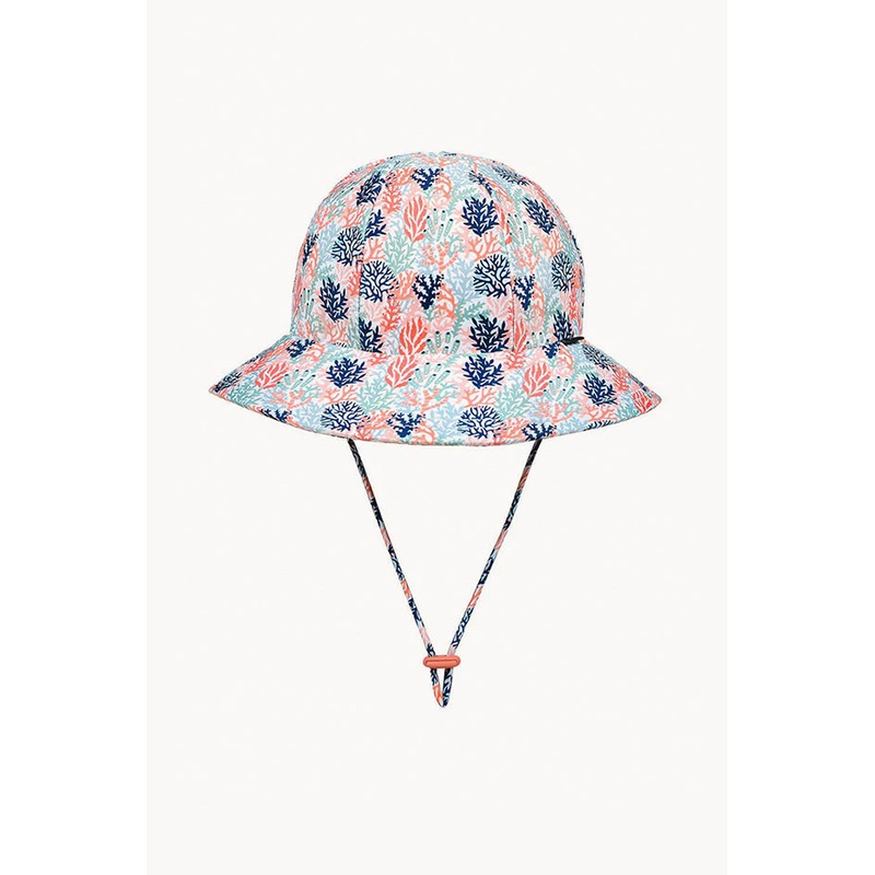 Girls Coral Ponytail Bucket Sunhat