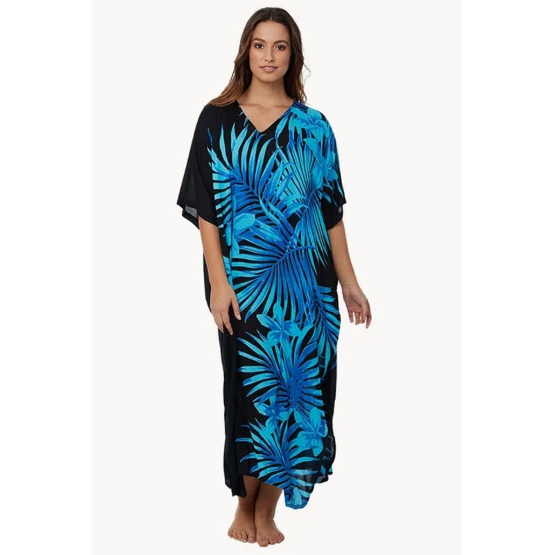 Palm Frond Long Kaftan