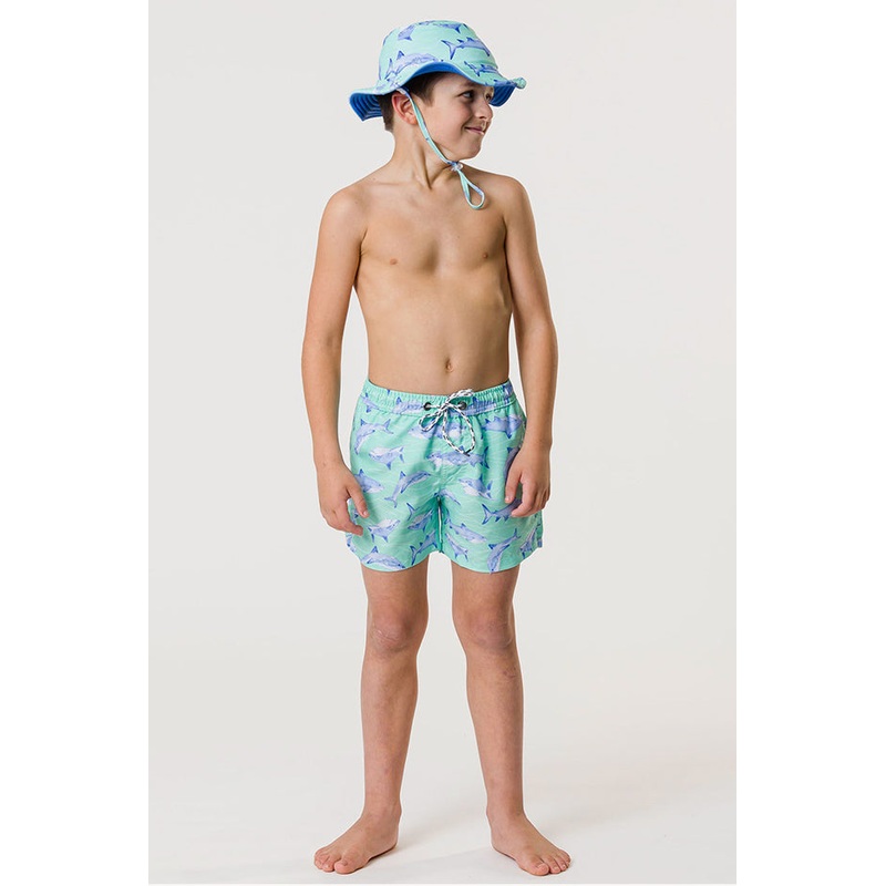 Boys Minty Shark Boardshort