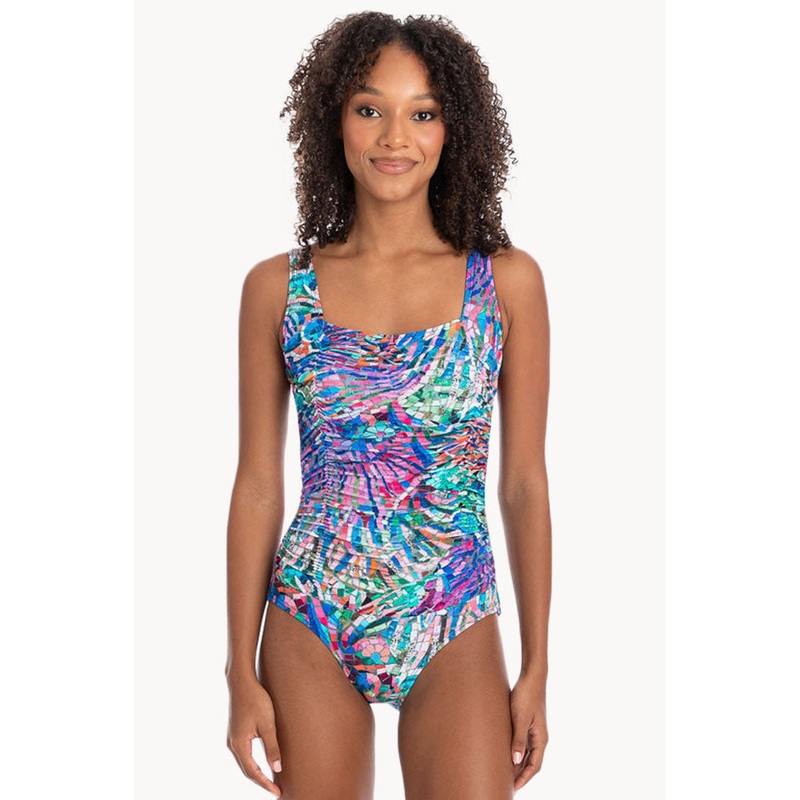 Ravenna Gathered Square Neck One Piece