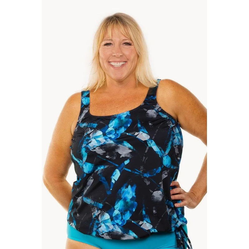 Sapphire Crystals D/DD Cup Blouson Tankini Separate
