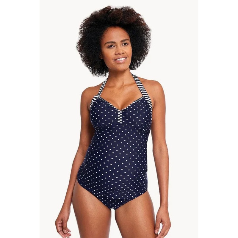 Maternity Stripe Bind Tankini Set
