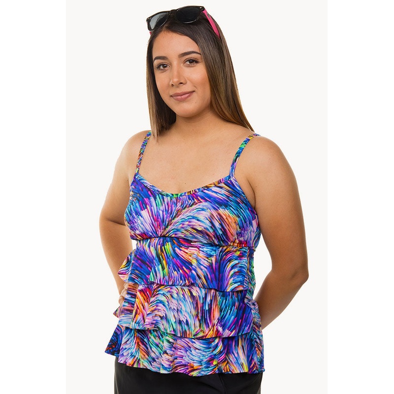 Rainbow Waves Tier Tankini Separate