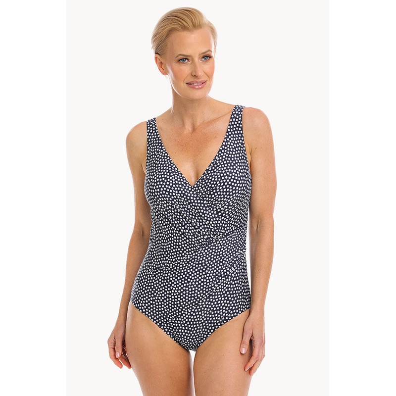 Spots Gathered Cross Over One Piece