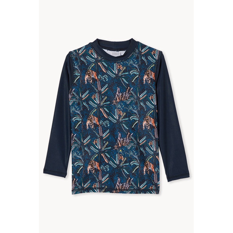 Toddler Boys Tiger Palm Long Sleeve Suntop