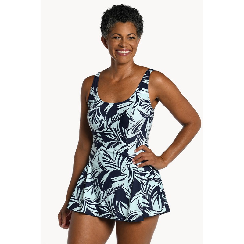 Coastal Palm Swim Dress