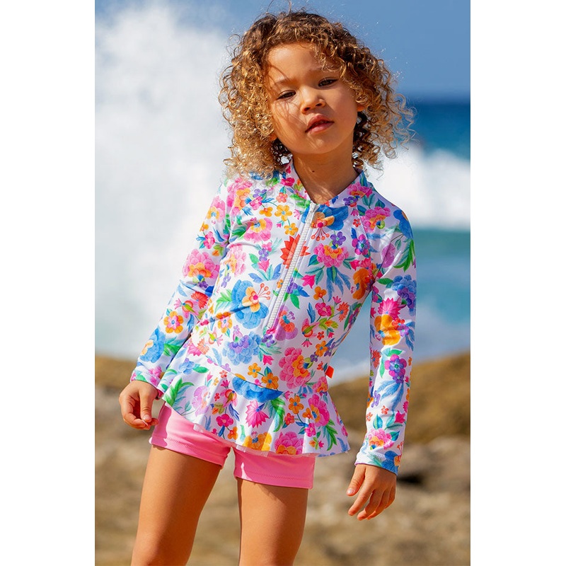 Girls Miss Leilani Frill Boyleg Sunsuit