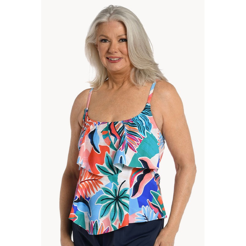 Tropical Abstraction Tiered Tankini Separate