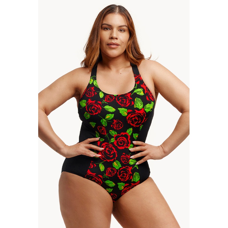 Black Rose Brace Me Back One Piece