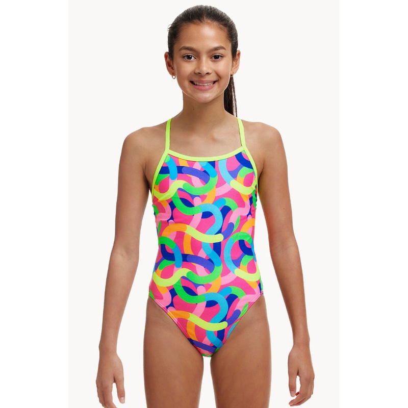 Girls Curly Wurly Single Strap One Piece