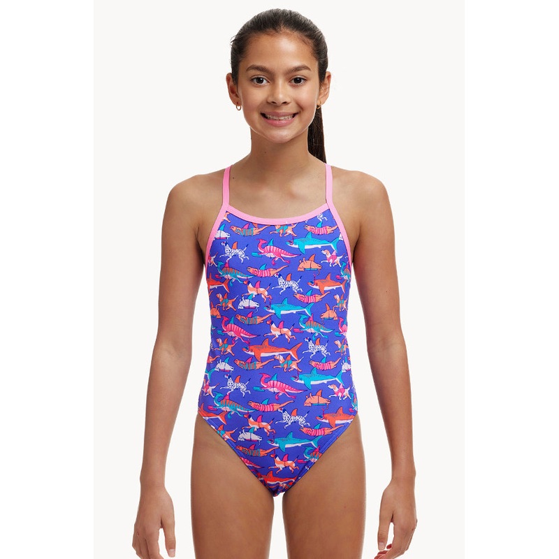 Girls Doggie Paddle Single Strap One Piece