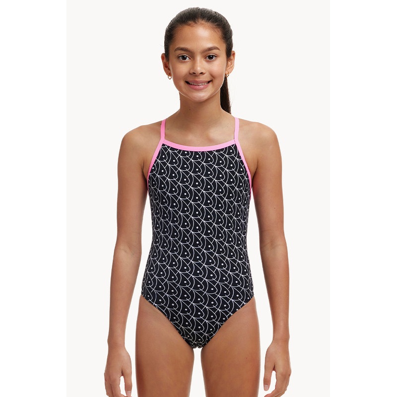 Girls Summer Fish Tie Me Tight One Piece