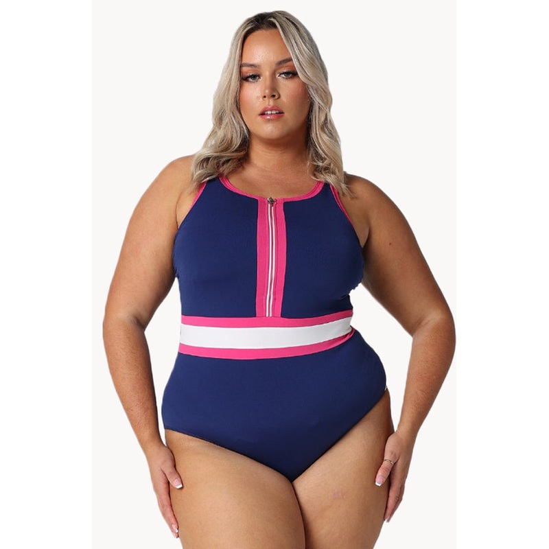 Luxe Sport Zip High Neck One Piece