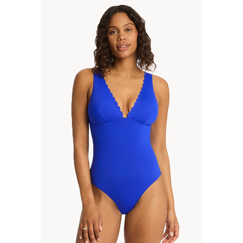 Scalloped Longline Tri One Piece