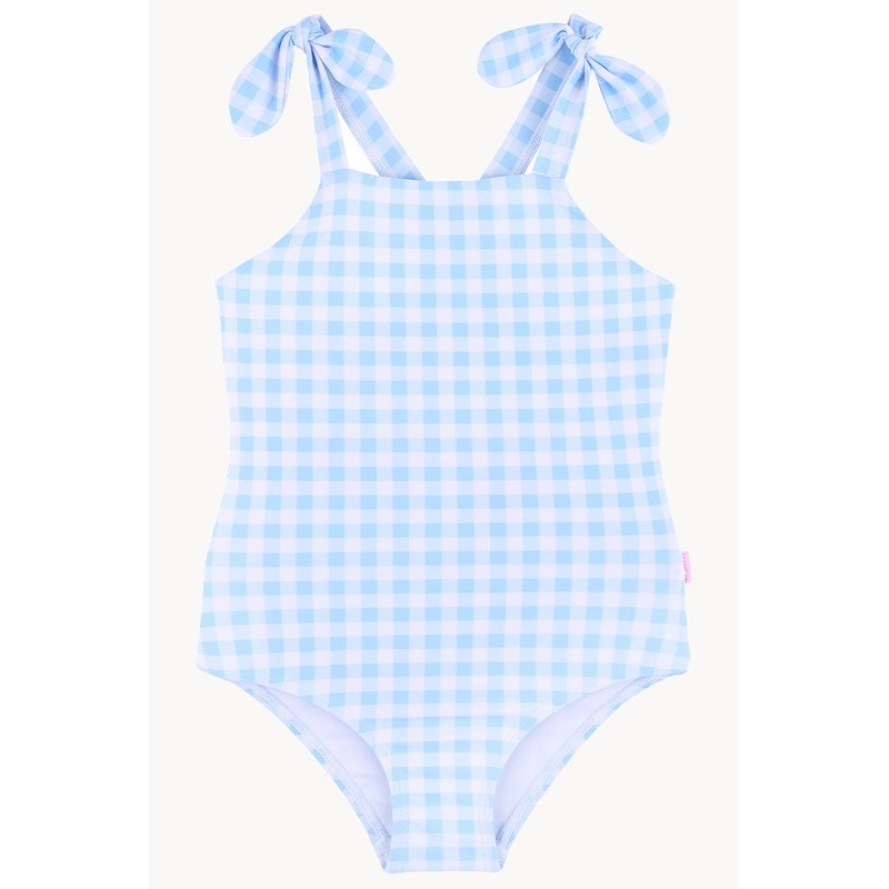 Girls Gingham Bow One Piece