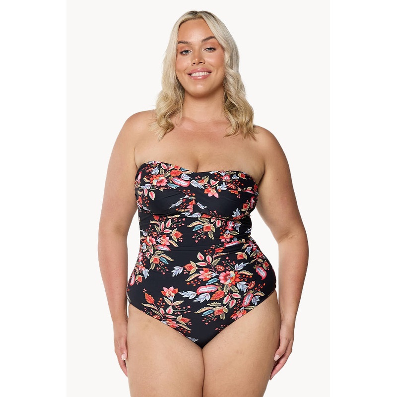Wild Berries Twist Front Bandeau One Piece