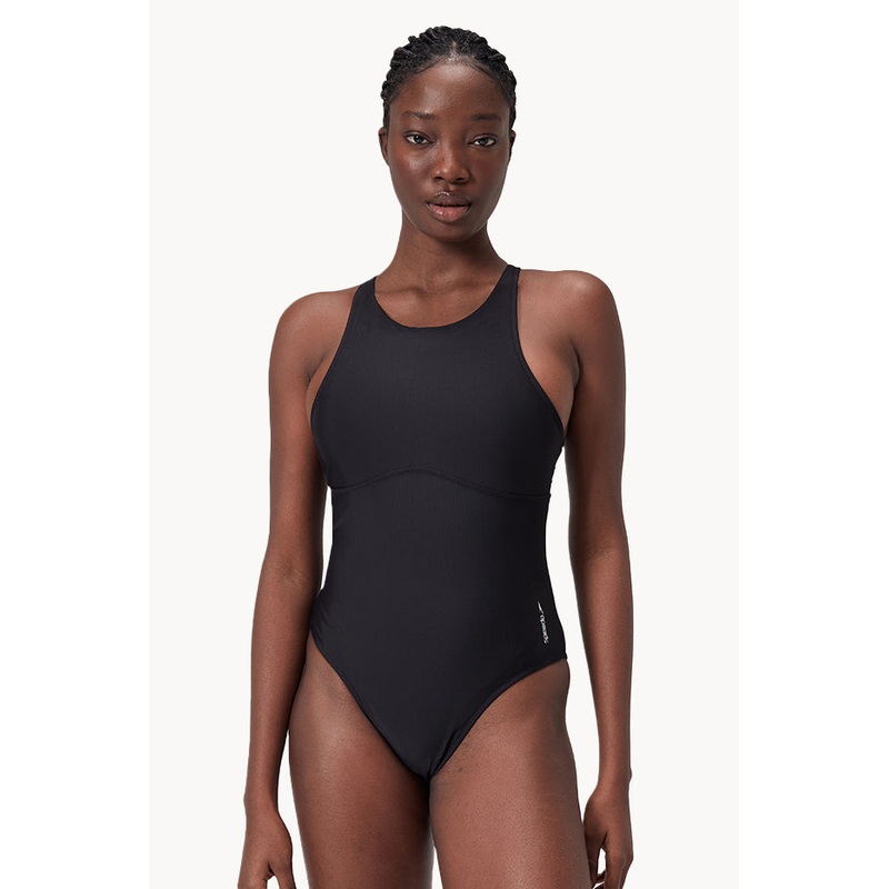 Solid High Neck One Piece