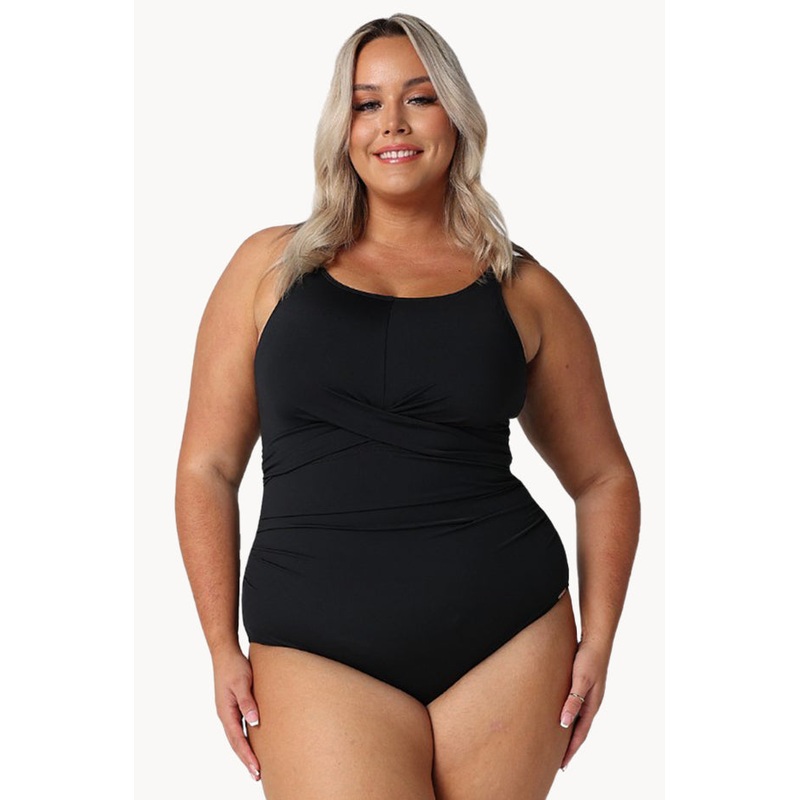Twist Front High Neck One Piece