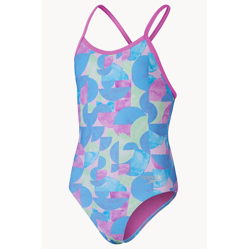 Girls Allover Digital V Back One Piece