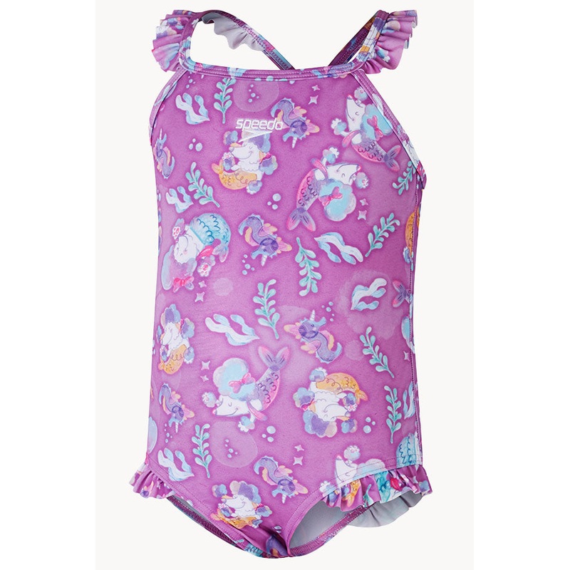 Girls Digital Frill Thinstrap One Piece