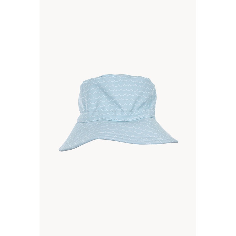 Boys Blue Waves Wide Brim Swim Hat