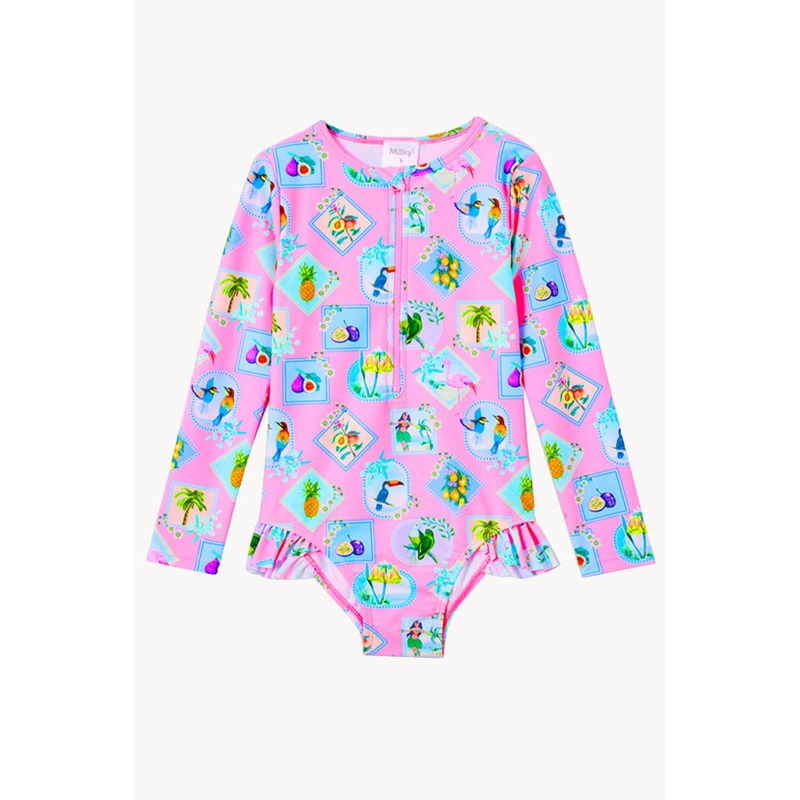 Girls Pink Resort Sunsuit