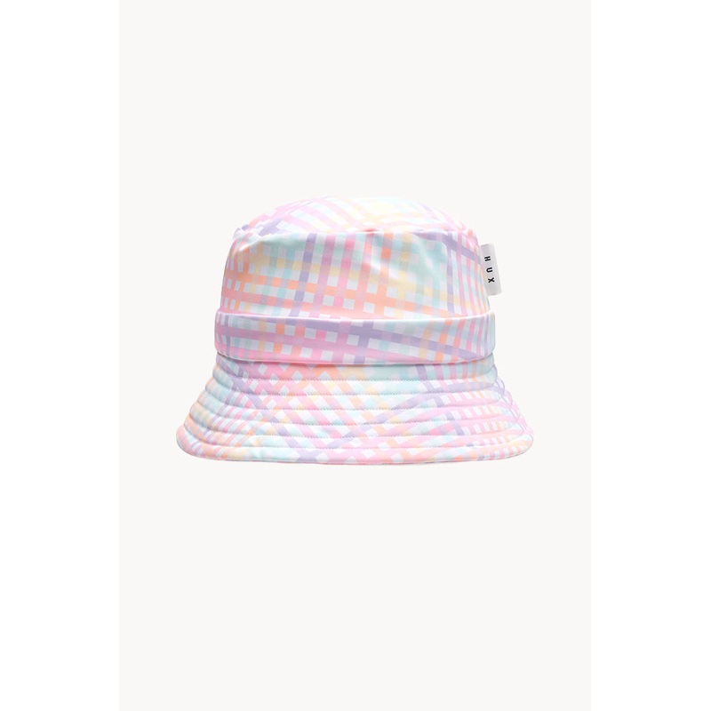 Girls Rainbow Check Swim Hat