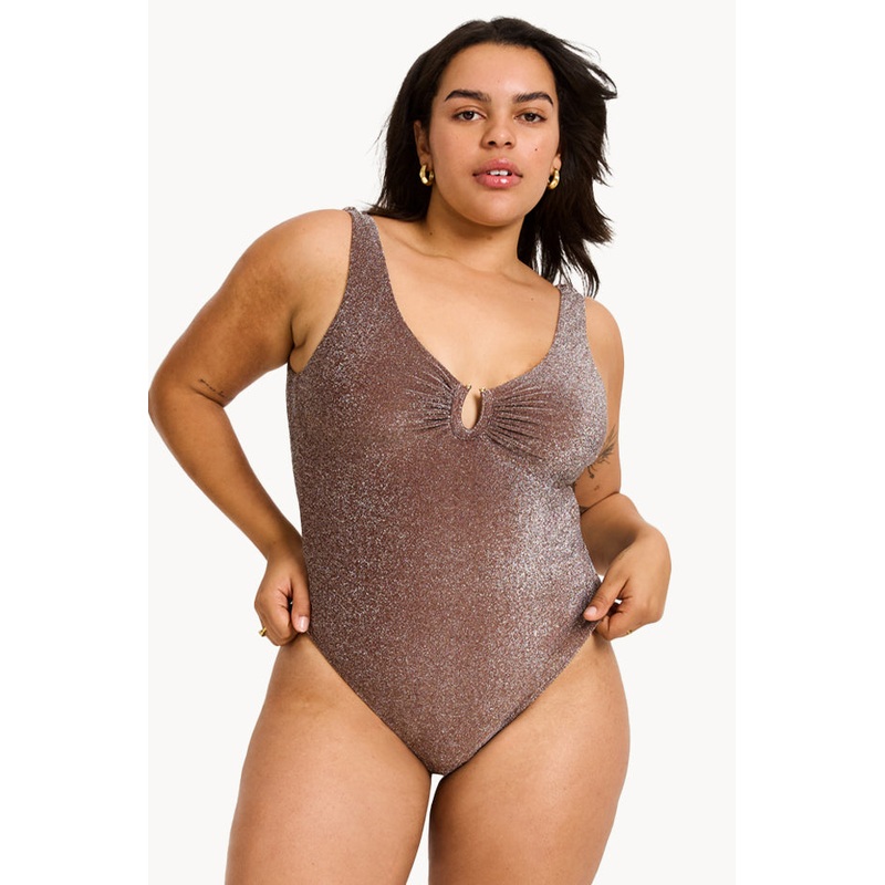 Shimmer V Neck One Piece