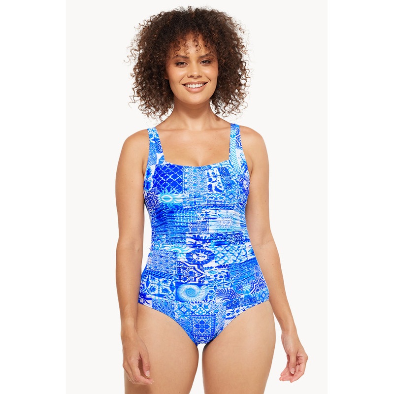 Delta Gathered Square Neck One Piece