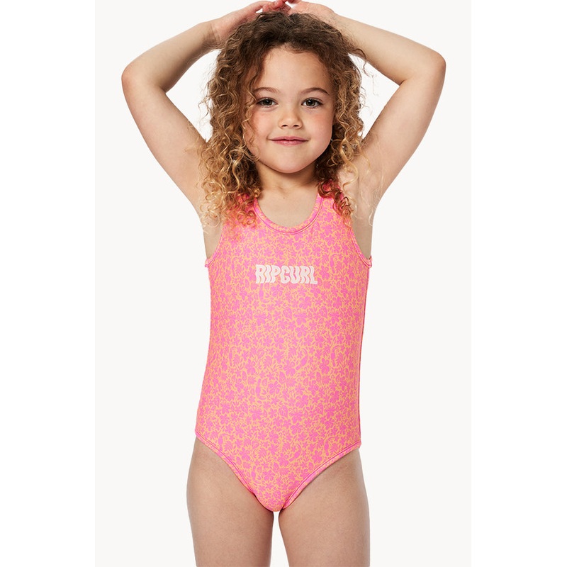 Girls Floral Reversible One Piece