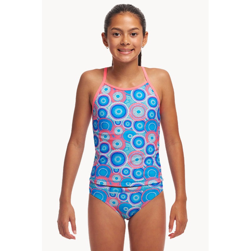 Girls Bundjalung Blue Tankini Set