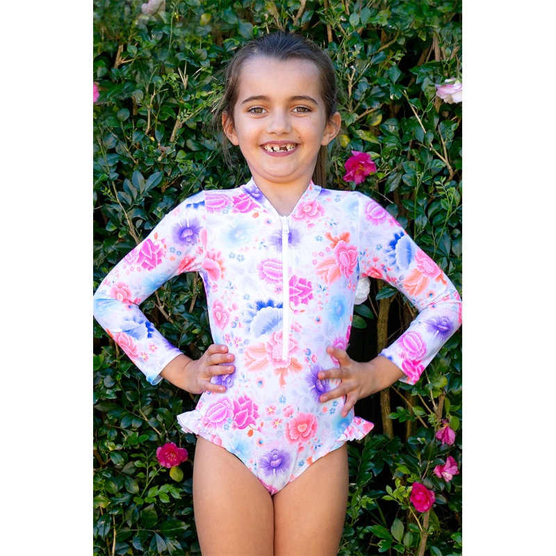 Girls Miss Peony Long Sleeve Sunsuit