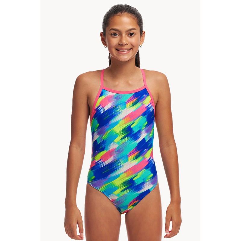Girls Streaky Strokes Tie Me Tight One Piece
