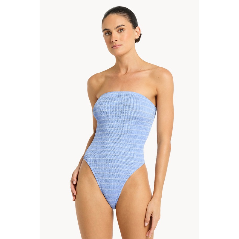 Stripe Fane Bandeau One Piece
